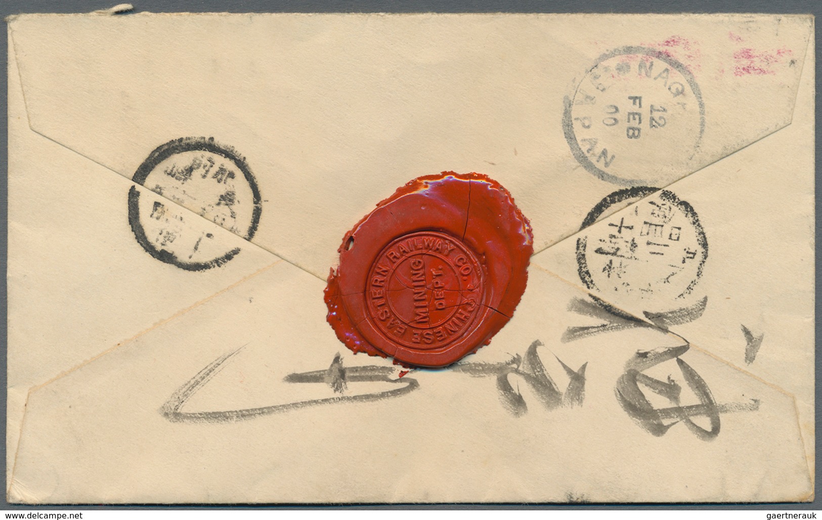 Russische Post In China: 1900, Unoverprinted 4 K. (strip-3) Tied "PORT ARTHUR 20 1 1900" Via "NAGASA - China