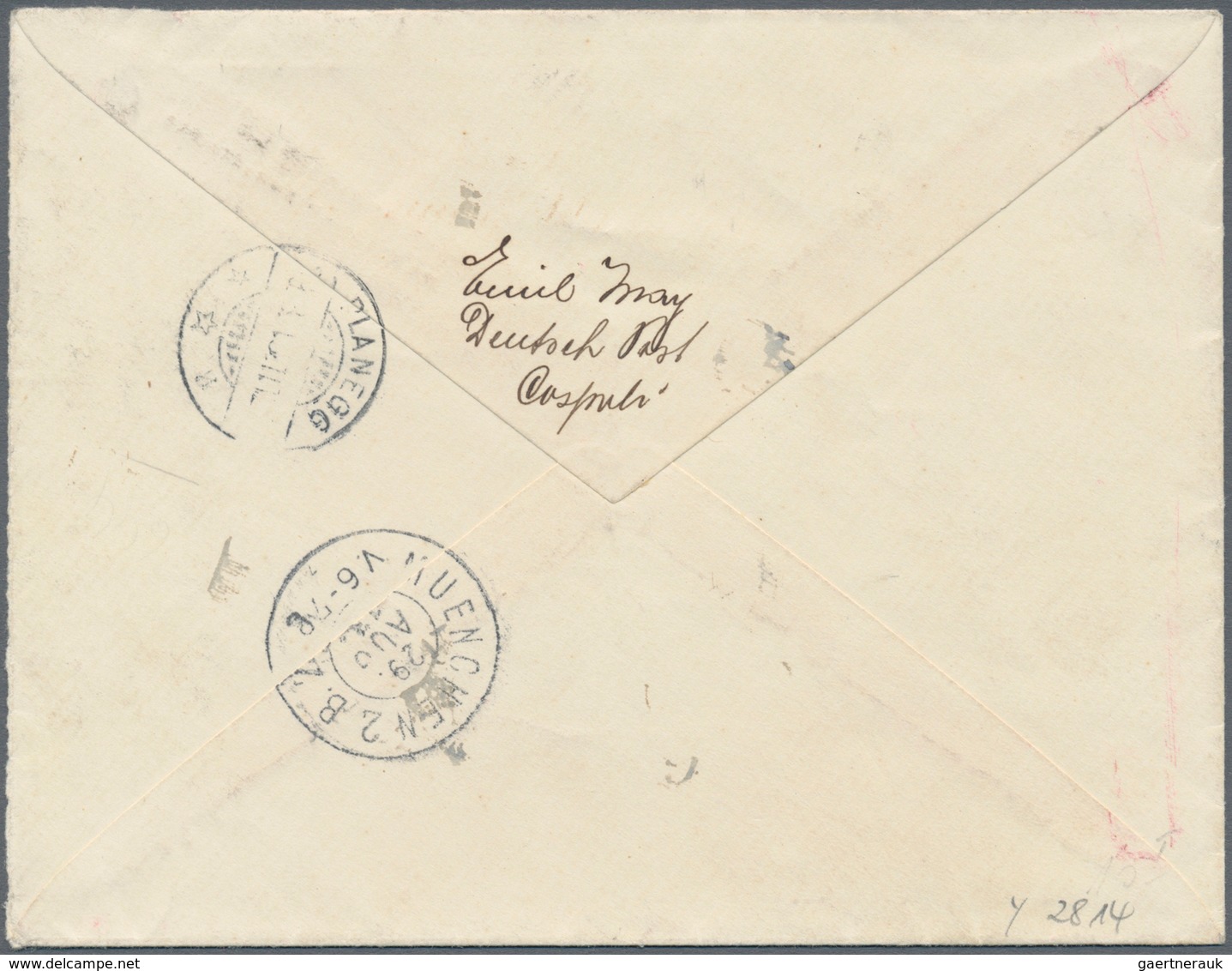 Russische Post In Der Levante - Staatspost: 1913,registered Letter Franked With 15 Para On 3 Kop. An - Turkish Empire