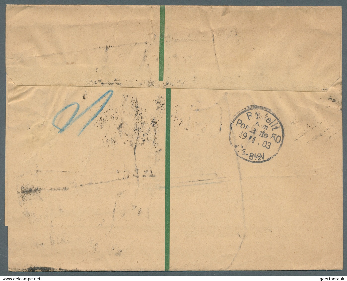 Russland - Ganzsachen: 1903/09, 4 Ganzsachen-Streifbänder 2 K. grün, davon 3 mit interessanten Zusat