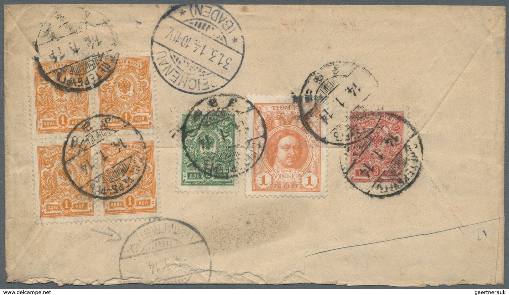 Russland - Ganzsachen: 1914, Envelope 3 K./5 K. Uprated Romanov 3 K., 1 K. And Definitives 3 K., 2 K - Stamped Stationery