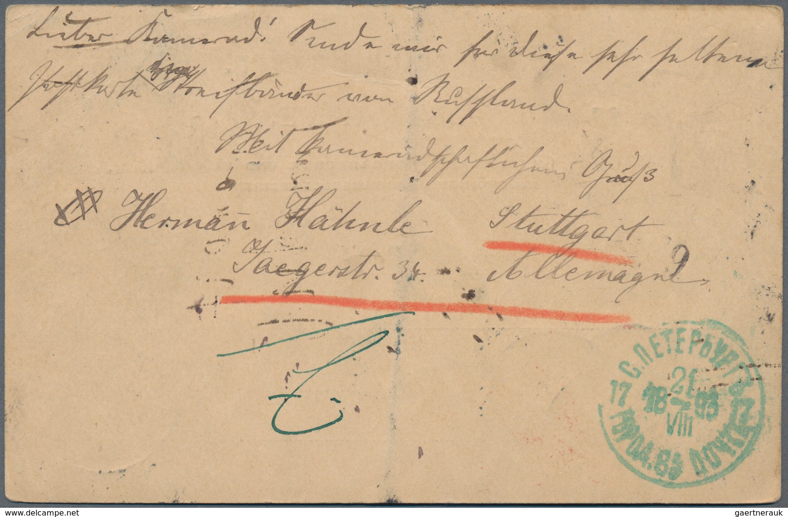 Russland - Besonderheiten: 1893, Postal Stationery Card From Garmisch To St. Petersburg With Backsid - Autres & Non Classés