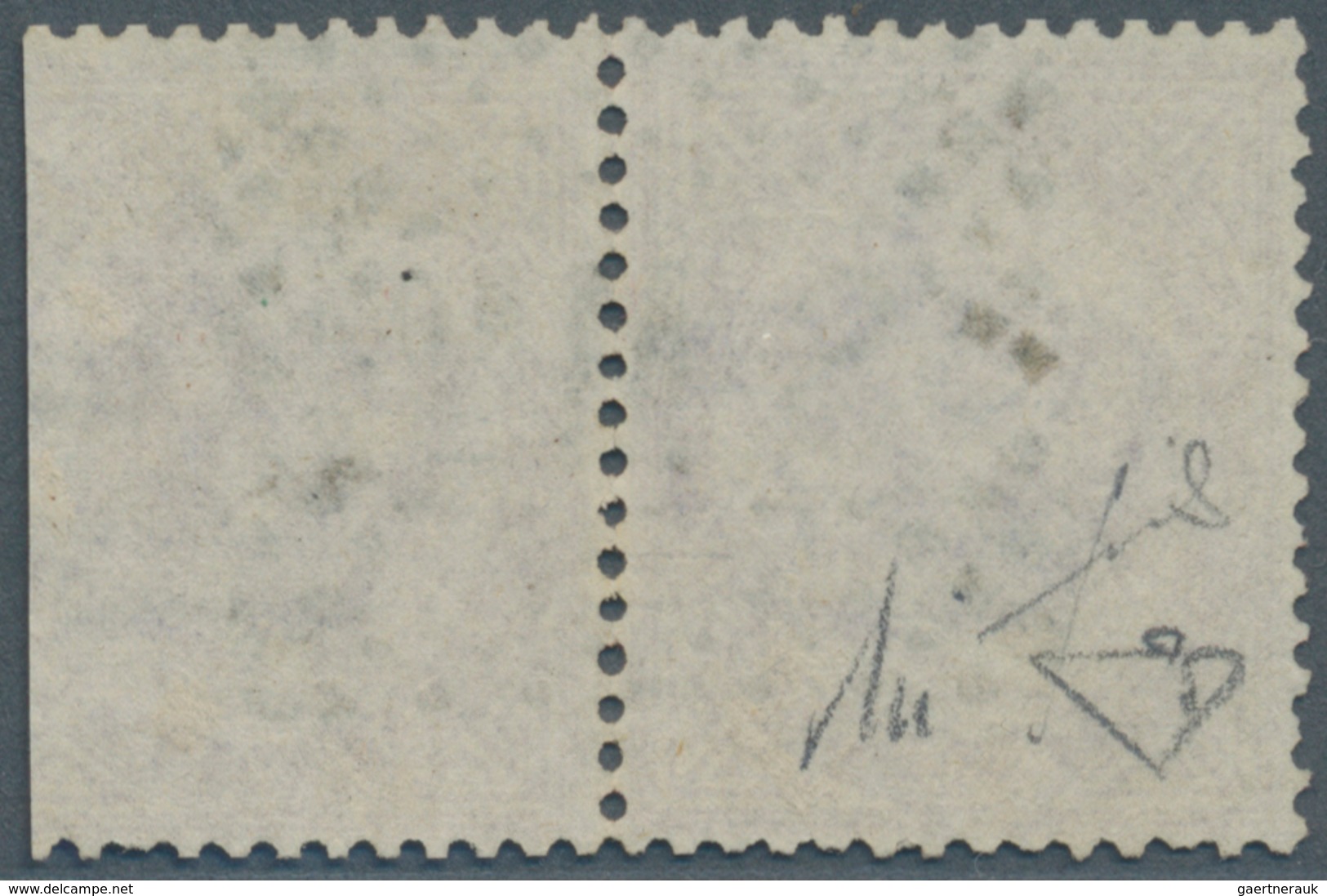 San Marino: FORERUNNER ITALY: 1863, 60 C Light Lila Horizontal Pair (cut/faults) Cancelled With Clea - Ungebraucht