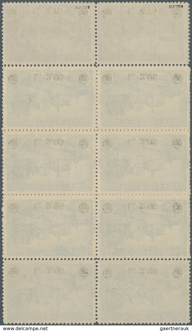 San Marino: 1936, Francisco Of Assisi Surcharges Set Of Two In Blocks Of Eight, Mint Never Hinged, M - Neufs