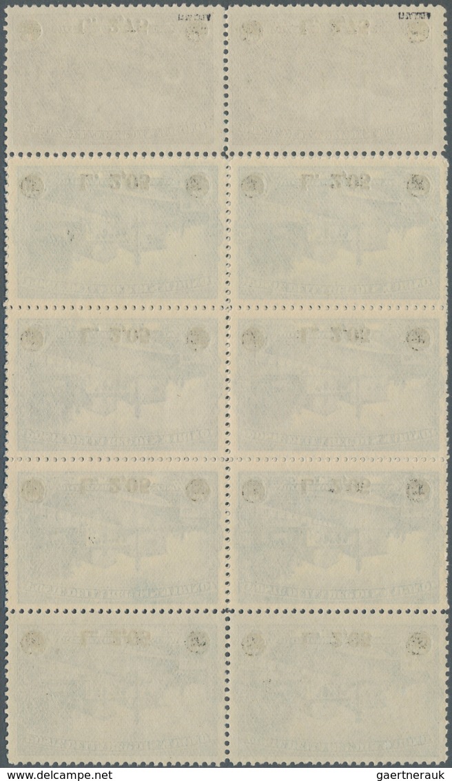 San Marino: 1936, Francisco Of Assisi Surcharges Set Of Two In Blocks Of Eight, Mint Never Hinged, M - Ungebraucht