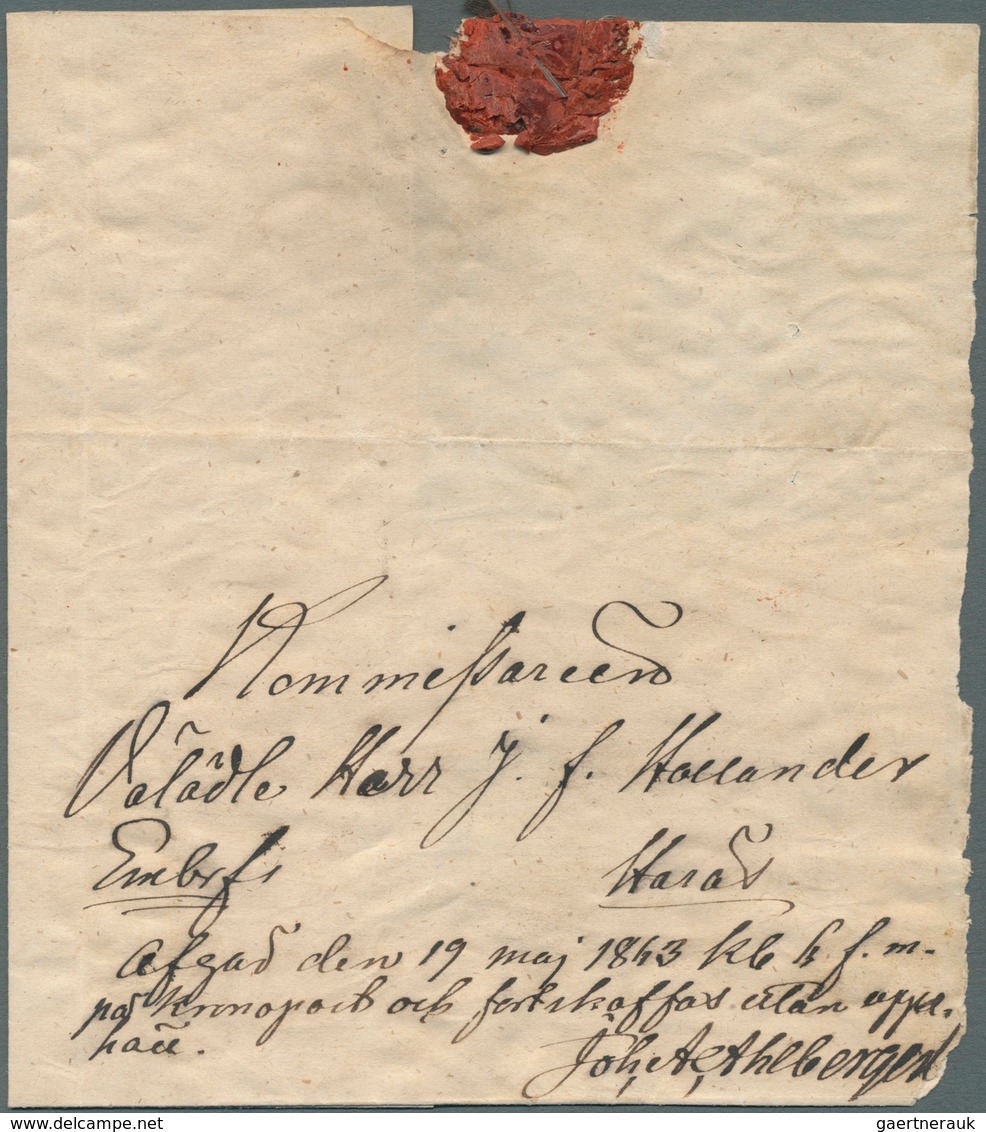 Schweden - Vorphilatelie: 1843, Kronopost, Brief Mit Königlicher Bekanntmachung Nach Starna Mit Komp - ... - 1855 Prephilately
