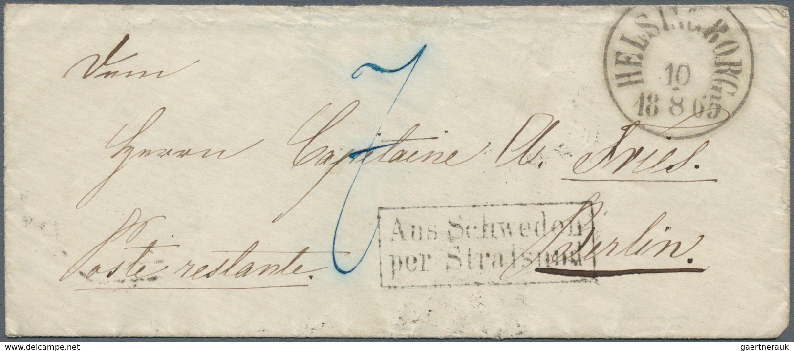 Schweden - Vorphilatelie: HELSINGBORG 10/8 1865 Als K1 Auf Markenlosem Couvert Mit Ra2 "Aus Schweden - ... - 1855 Préphilatélie