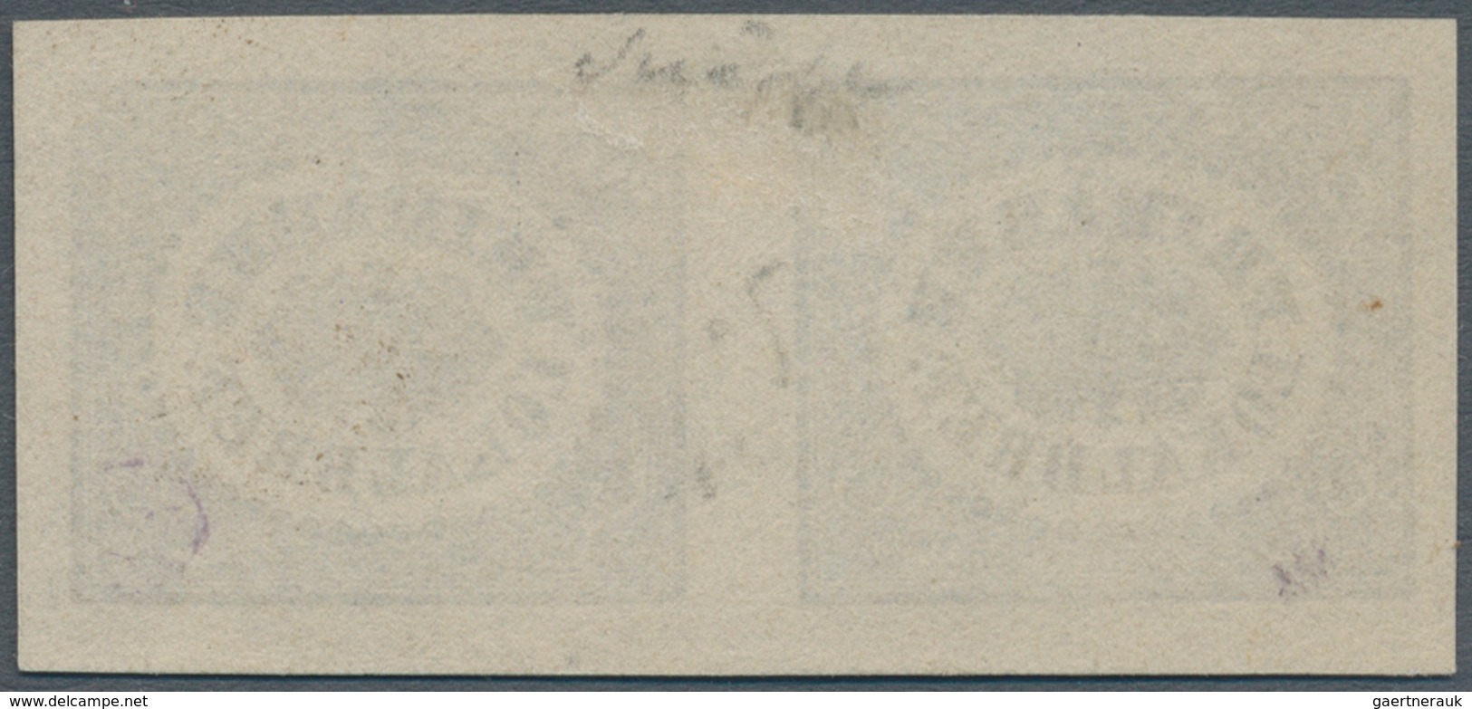 Schweden: 1871, Local Stamp, Imperforate Reprint, Horizontal Pair, Fresh Colour And Wide Margins, Un - Neufs