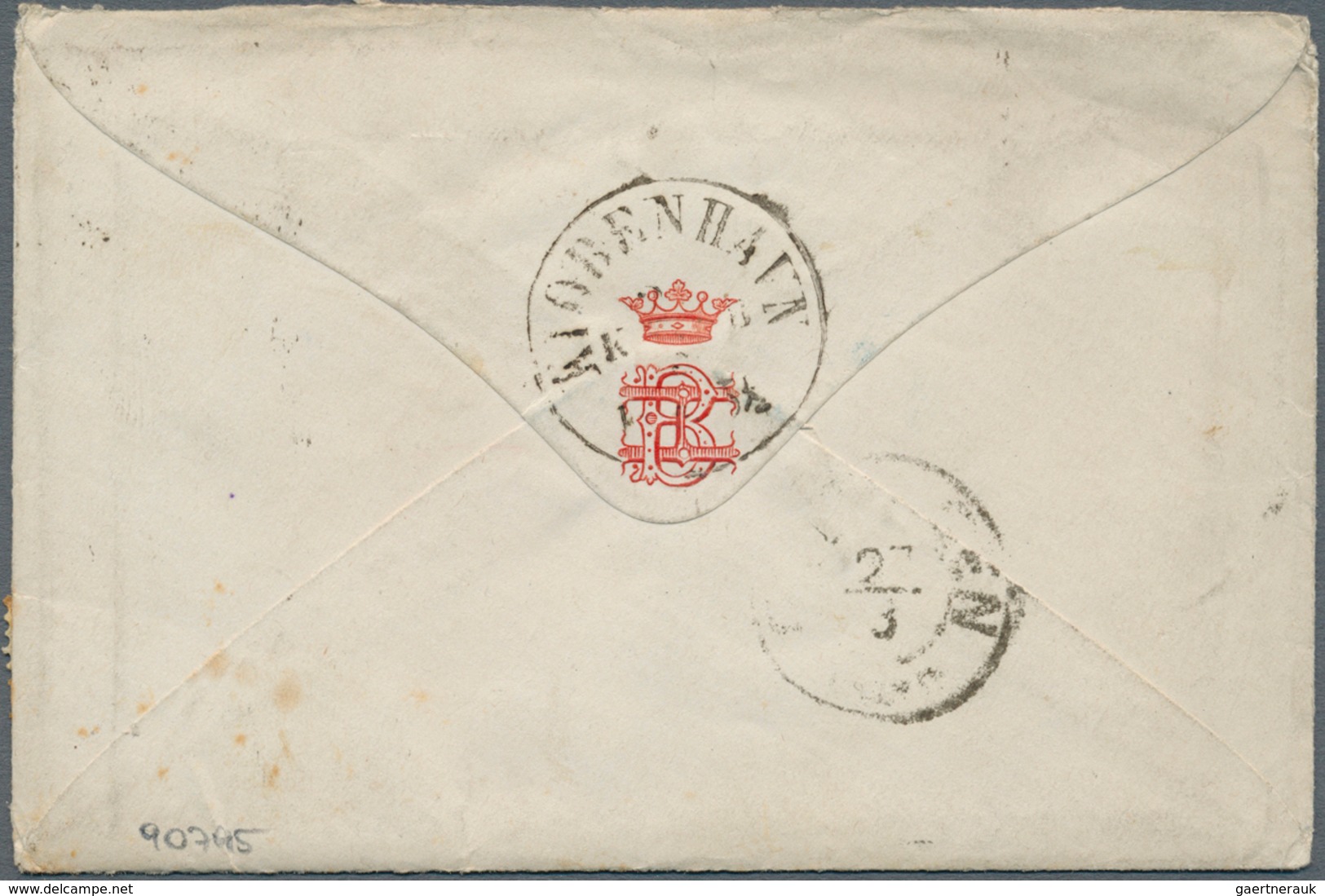 Schweden: 1872, Auslandsbrief Mit 1x5 Und 2x12 Öre Wappen (mit 2 Öre überfrankiert) Mit Schwachem St - Unused Stamps