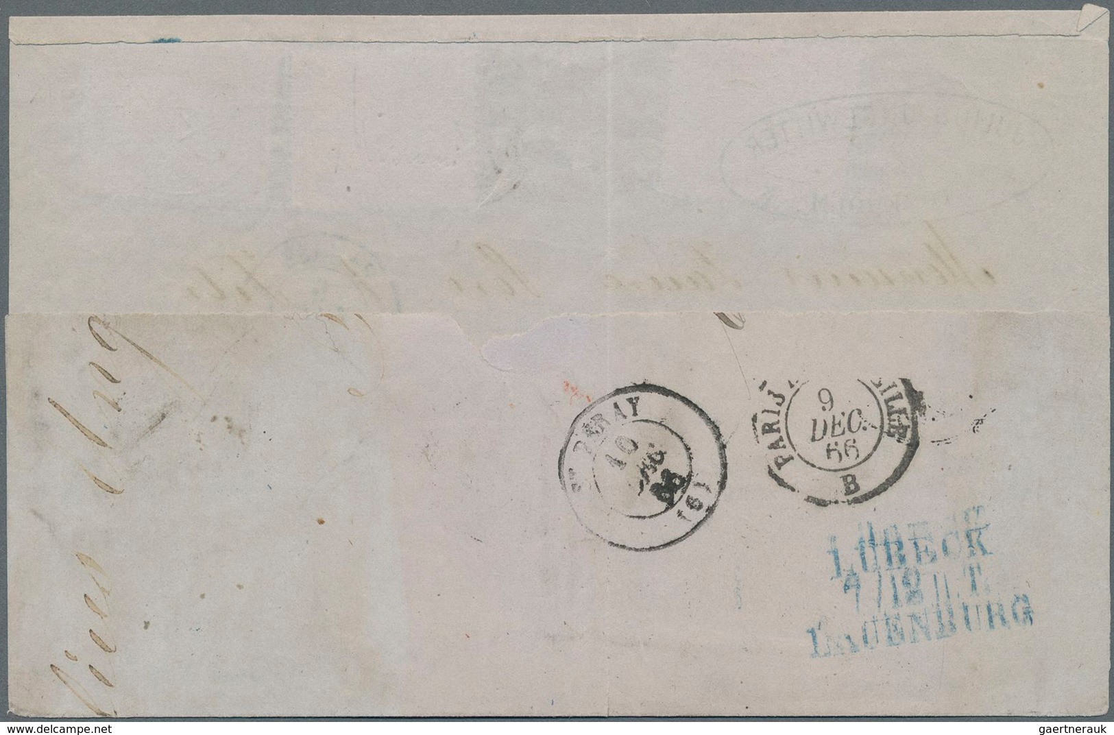 Schweden: 1866 Large Part Of Folded Cover (back-flap Missing) Used From Stockholm To Saint Peray, Fr - Unused Stamps