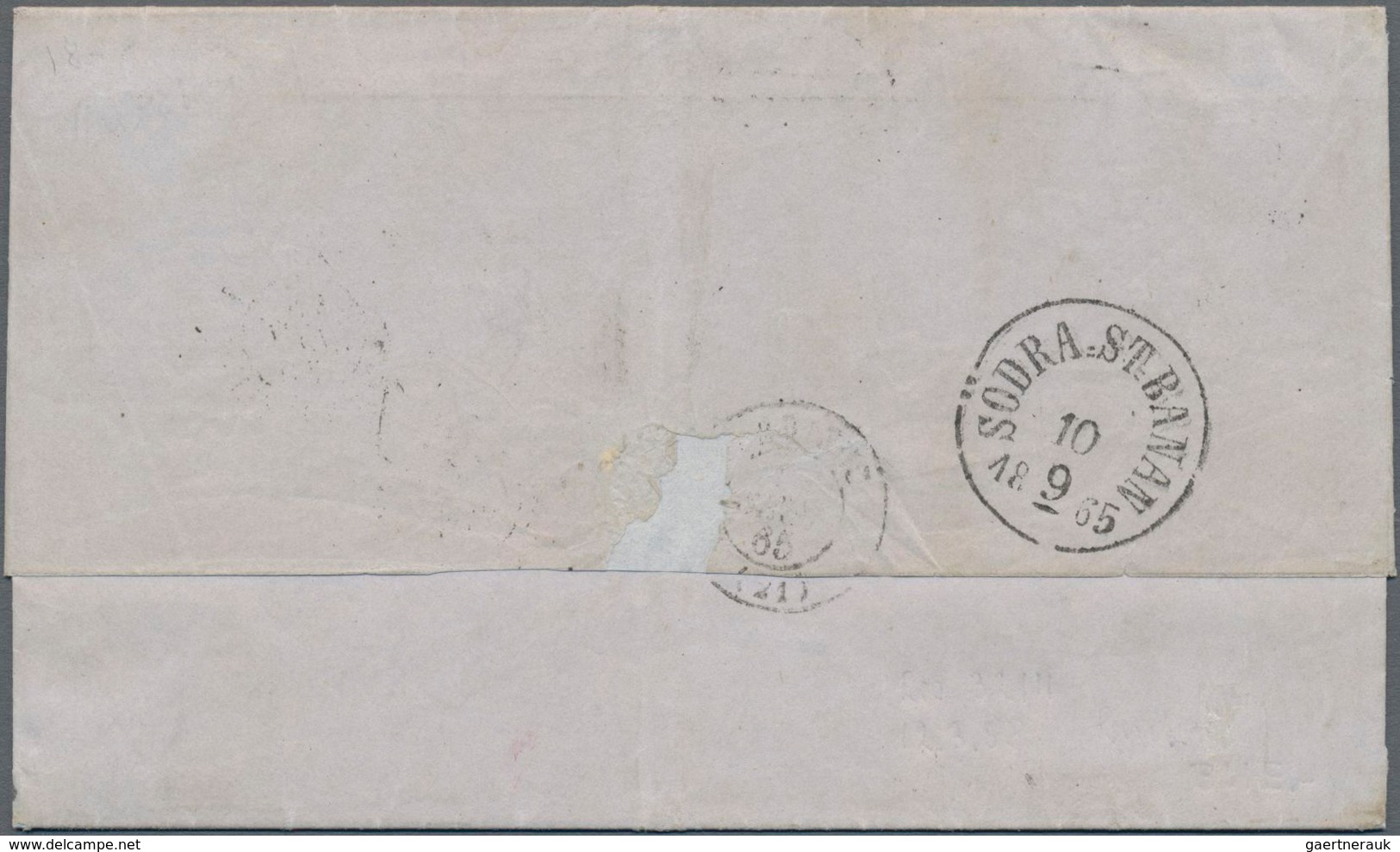 Schweden: 1865 Double Weight Letter From Stockholm To St. Brieuc, France Bearing 'Coat Of Arms' 24ør - Neufs