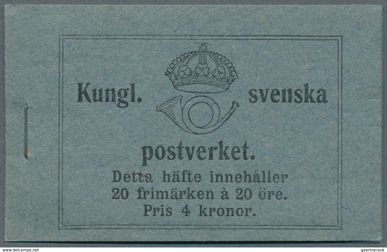 Schweden - Markenheftchen: 1921, Gustaf V Full Face, Complete Stamp Booklet ‚Pris 4 Kronor.‘ Bearing - 1951-80