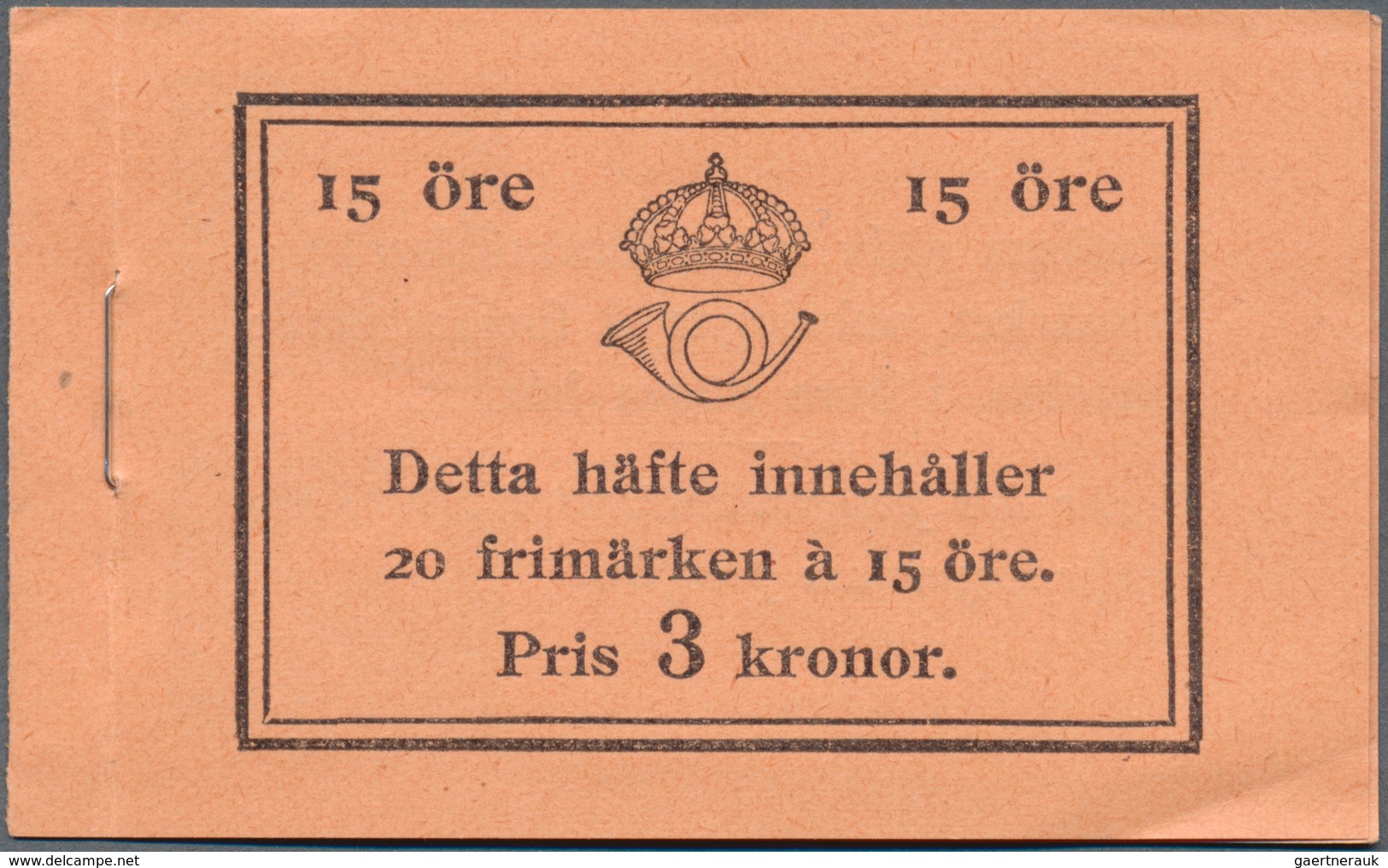 Schweden - Markenheftchen: 1936, Gustaf V Left Profile, Complete Stamp Booklet ‚Pris 3 Kronor.‘ Bear - 1951-80