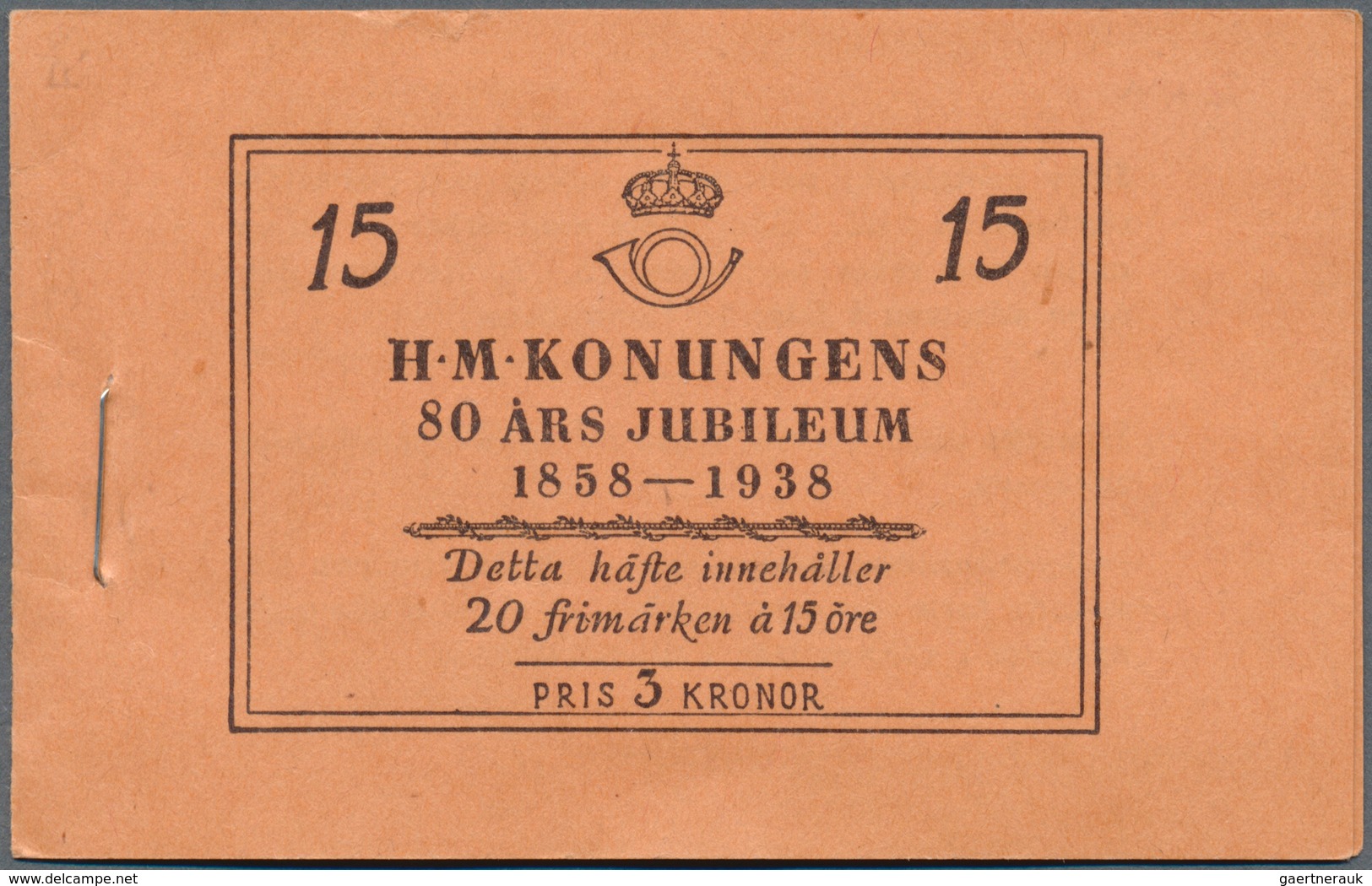 Schweden - Markenheftchen: 1938, 80th Birthday Of King Gustaf V, Two Complete Stamp Booklets ‚Pris 3 - 1951-80