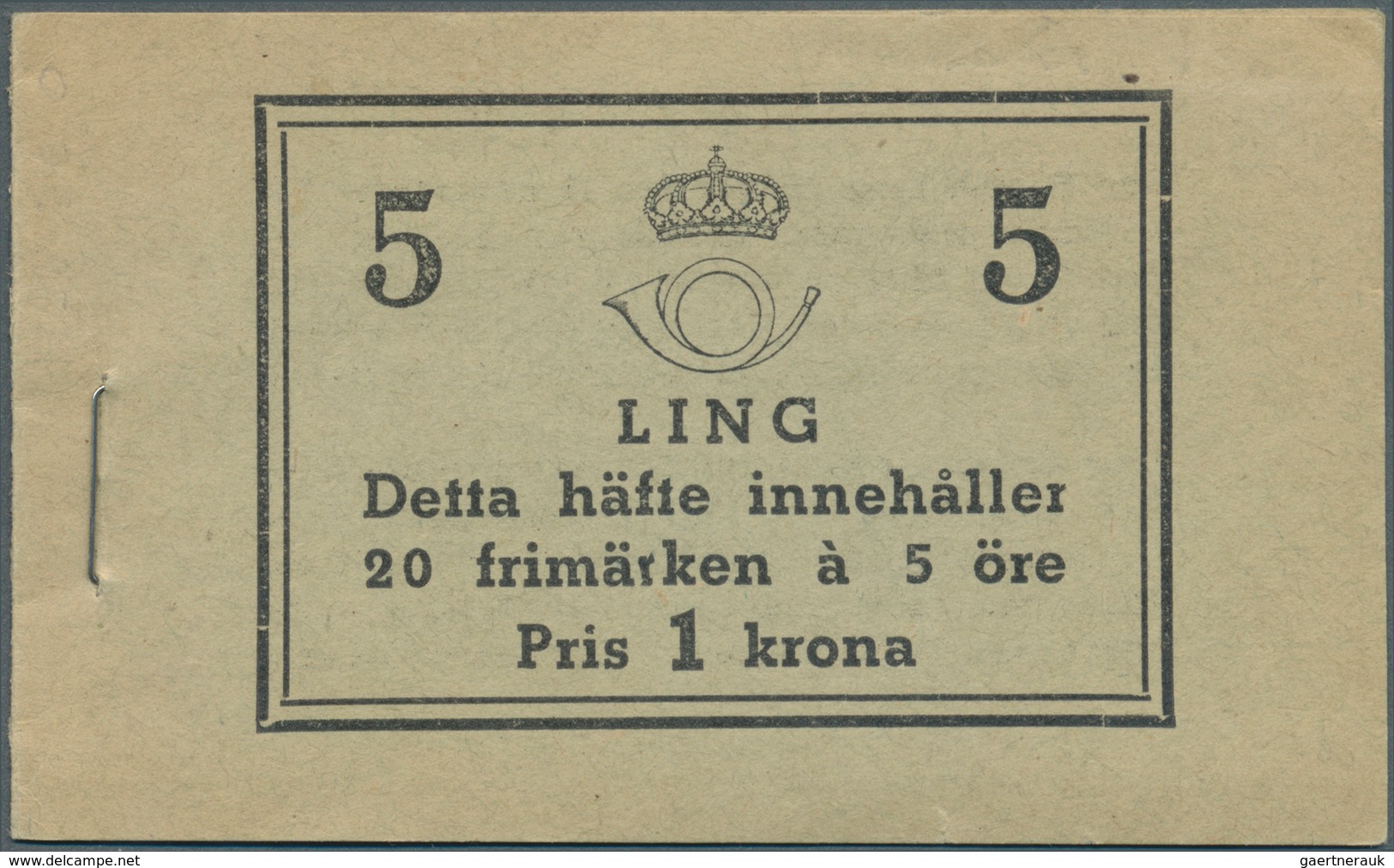 Schweden - Markenheftchen: 1939, Per Henrik Ling, Complete Stamp Booklet ‚Pris 1 Krona‘ Bearing 20 S - 1951-80