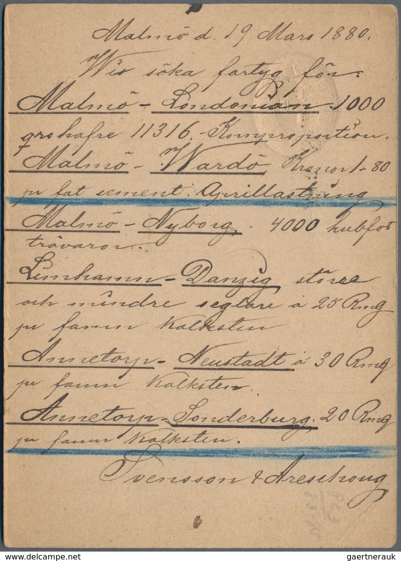 Schweden - Ganzsachen: 1880, Two Stationery Question-cards 6 Ö Violet To Kobenhavn, One From "HELSIN - Ganzsachen