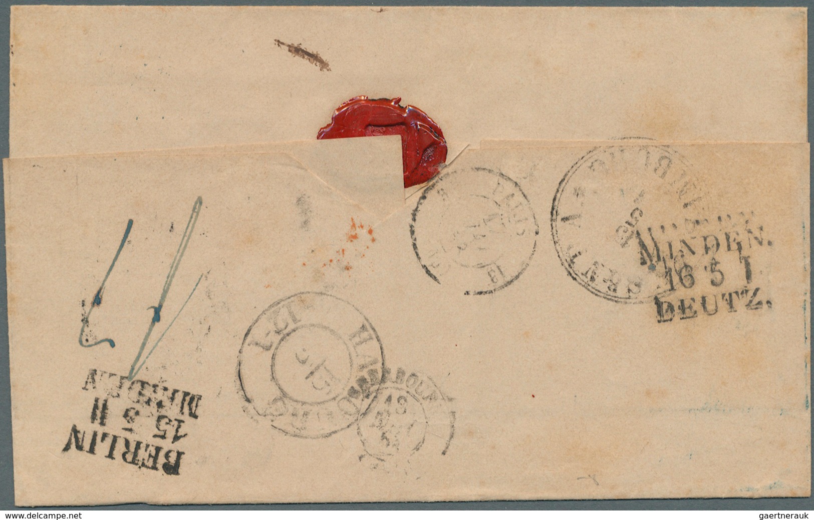 Schweden - Besonderheiten: 1853. Stampless Envelope Addressed To France Cancelled By Boxed Hand-stru - Autres & Non Classés