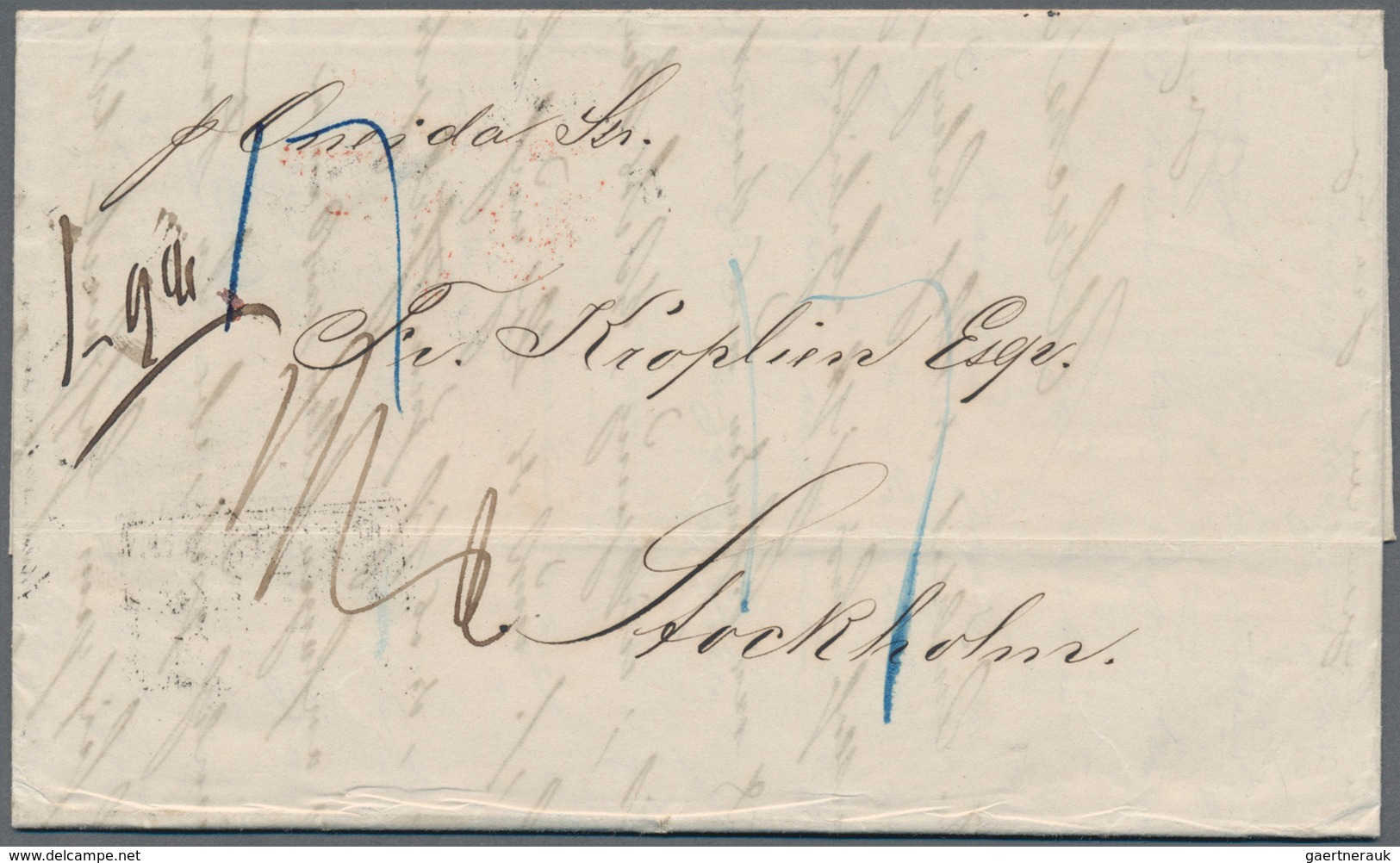 Schweden - Besonderheiten: 1860. Stampless Envelope (unpaid) Addressed To Sweden Written From Rio De - Autres & Non Classés