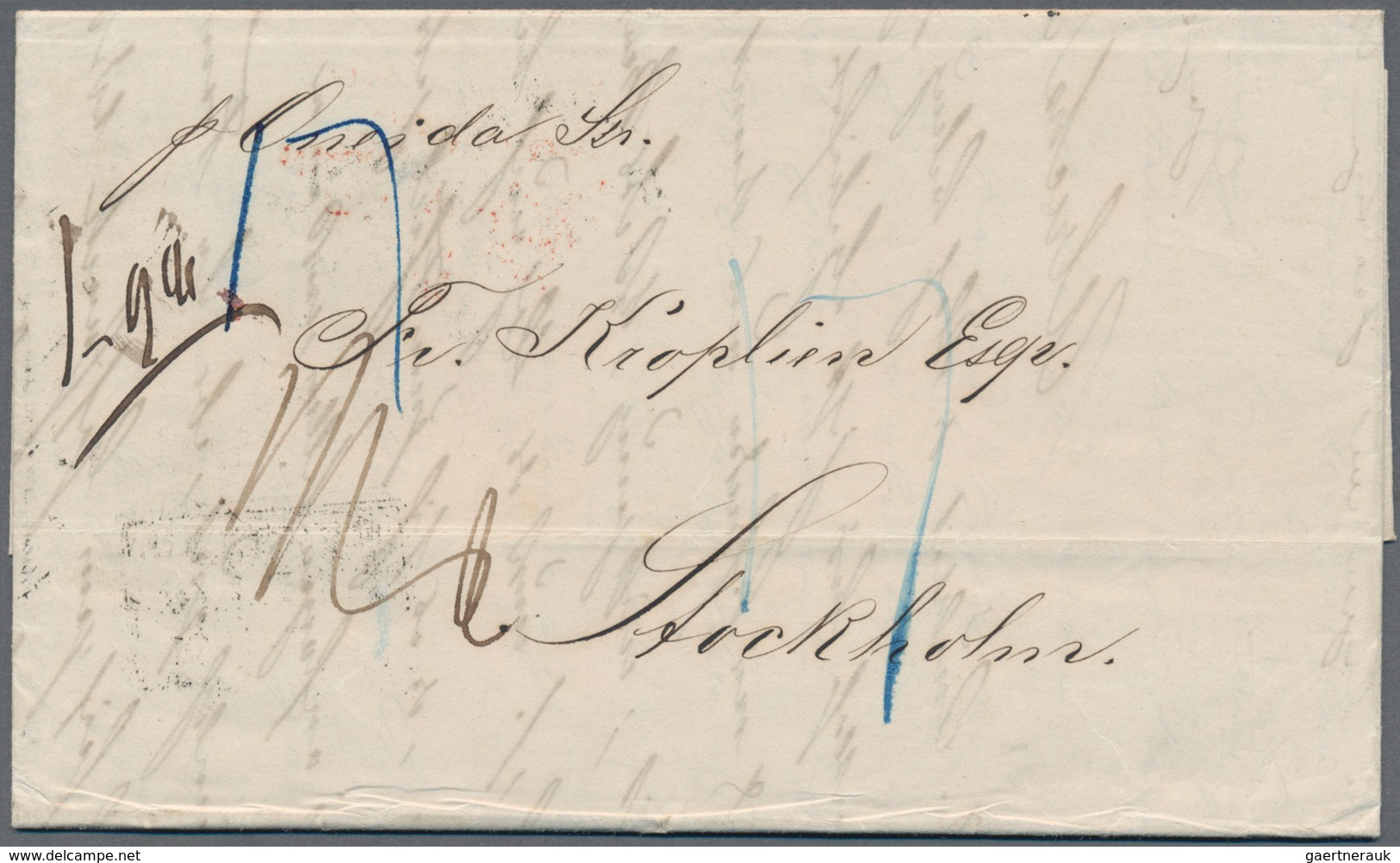 Schweden - Besonderheiten: 1860. Stampless Envelope (unpaid) Addressed To Sweden Written From Rio De - Sonstige & Ohne Zuordnung