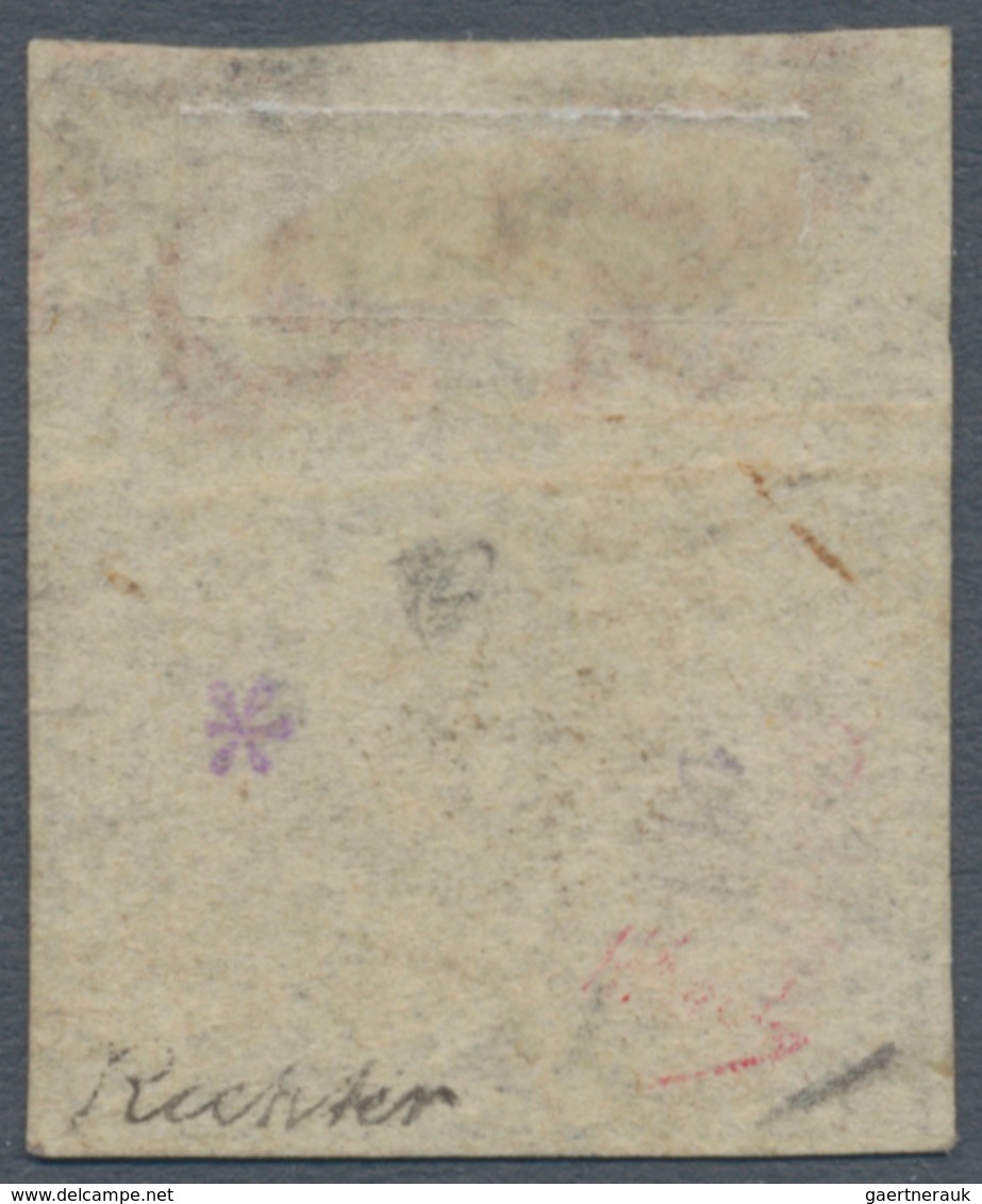 Schweiz - Zürich: 1843 Zürich 6 Rp. Mit Senkrechten, Roten Unterdrucklinien, Type IV, Gestempelt Mit - 1843-1852 Timbres Cantonaux Et  Fédéraux