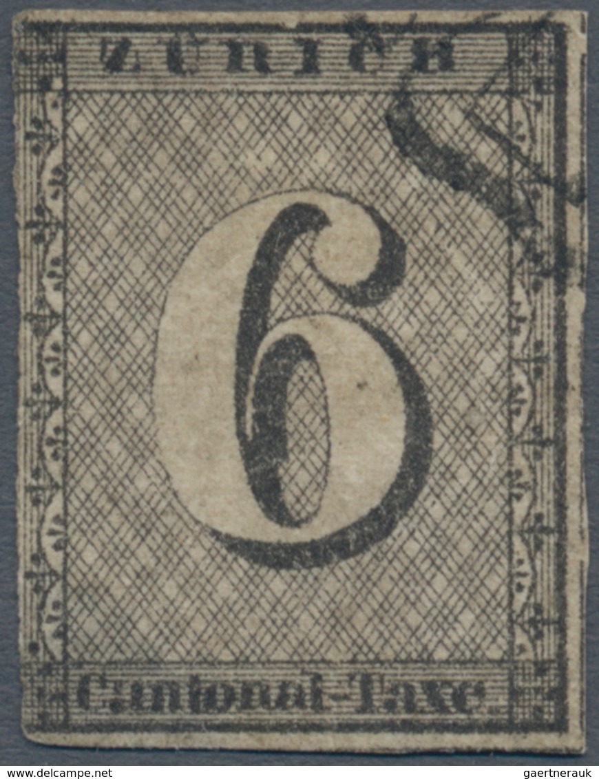 Schweiz - Zürich: 1846 6 Rp. Mit Waag. Unterdrucklinien, Type V, 45. Marke Des Bogens, Gestempelt Mi - 1843-1852 Timbres Cantonaux Et  Fédéraux