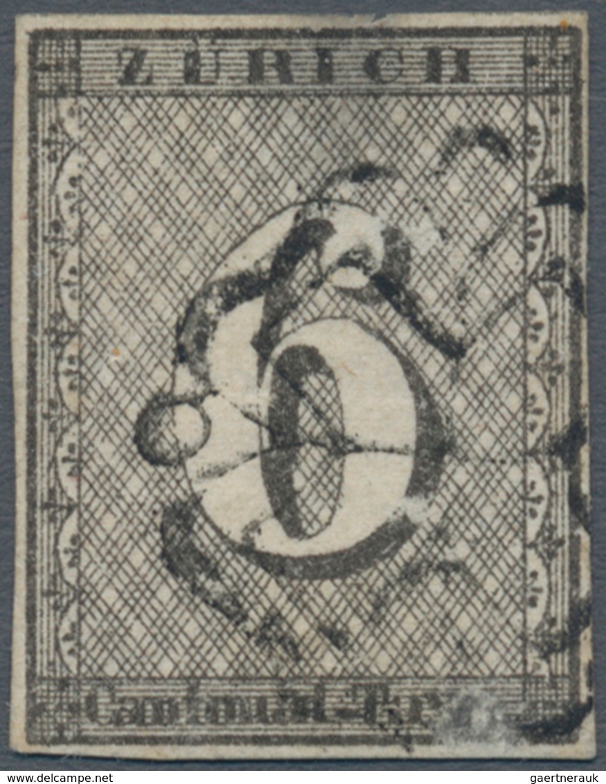Schweiz - Zürich: 1846 6 Rp. Mit Waag. Unterdrucklinien, Type III, Fein Und Sauber Entwertet Mit Sch - 1843-1852 Federal & Cantonal Stamps