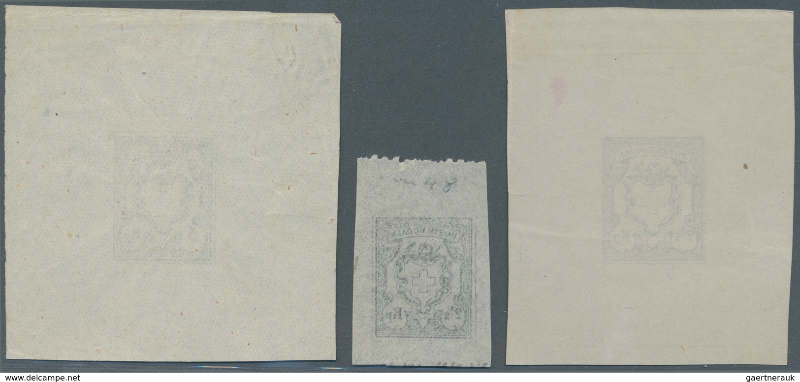 Schweiz: 1850, Drei Sperati-Fälschungen Der Poste Locale (zwei Mit KE) Und Rayon I (ohne KE) Je Der - Neufs