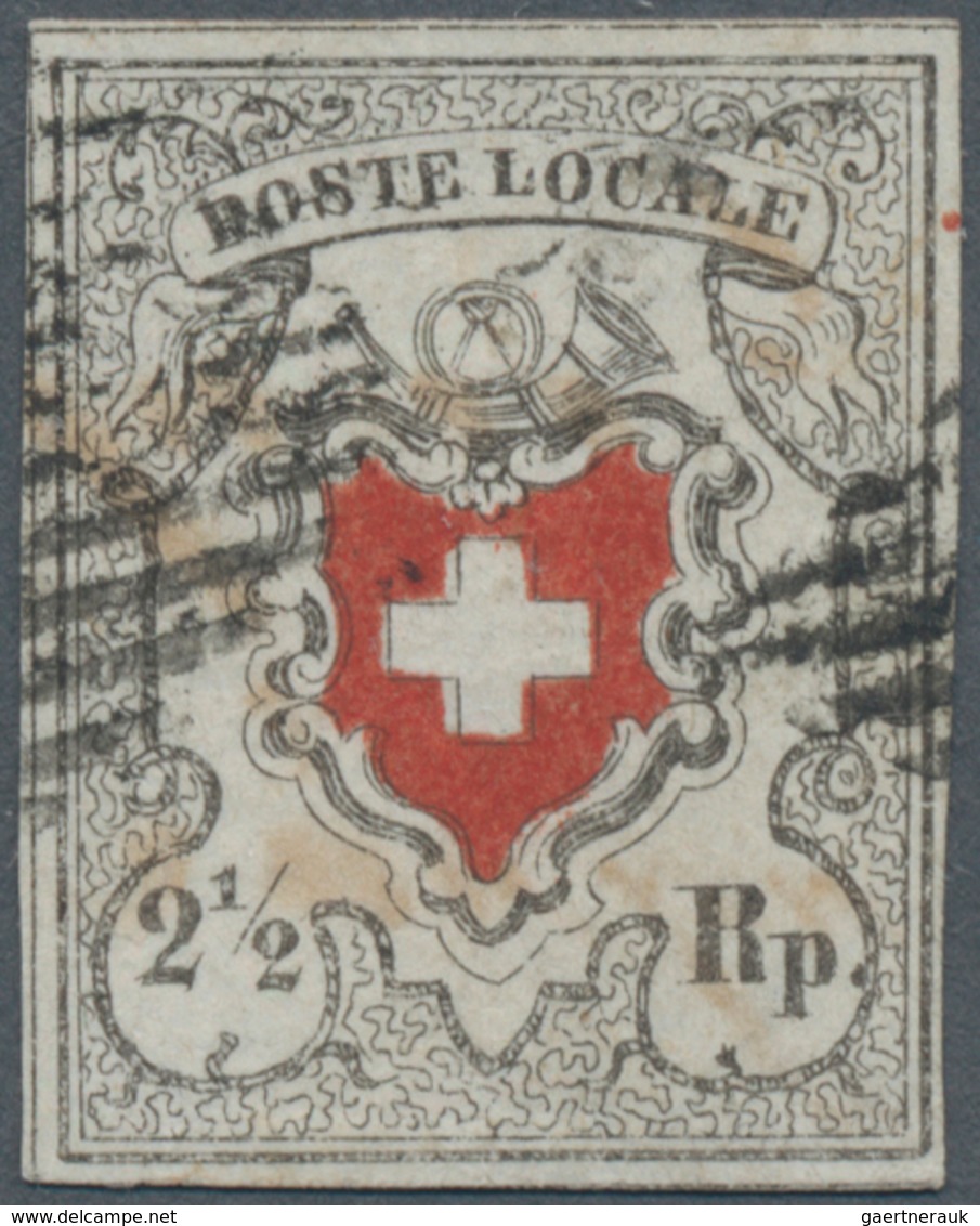 Schweiz: 1850. "Poste Locale Mit Kreuzeinfassung", 2 1/2 Rp Schwarz/rot, Type 31 Des 40ten Bogens, M - Neufs