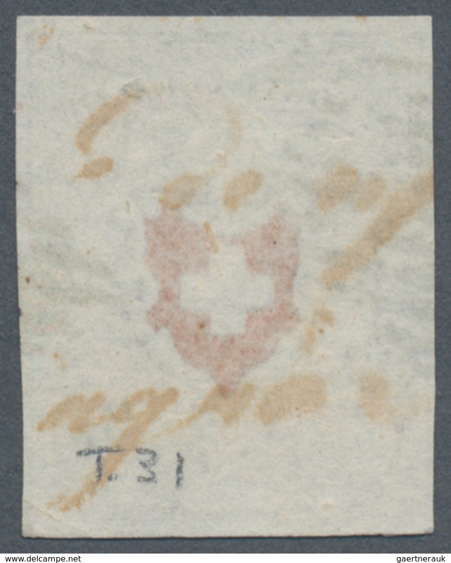 Schweiz: 1850. "Poste Locale Mit Kreuzeinfassung", 2 1/2 Rp Schwarz/rot, Type 31 Des 40ten Bogens, M - Neufs
