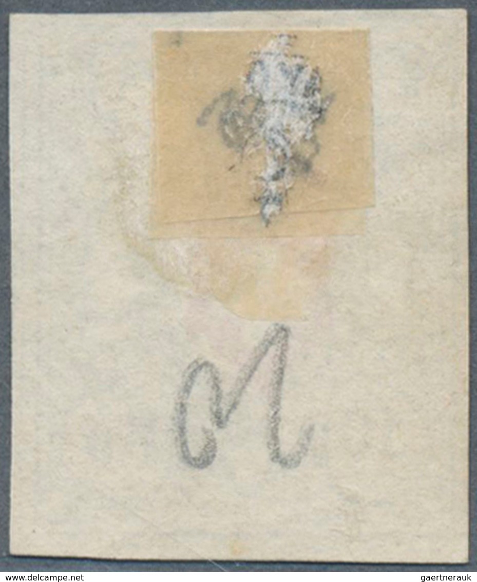 Schweiz: 1850 Rayon II 10 Rp. Schwarz/rot/gelb, Type 5 Vom Stein E-LO Mit 'Plattenfehler' "Obere Ran - Neufs