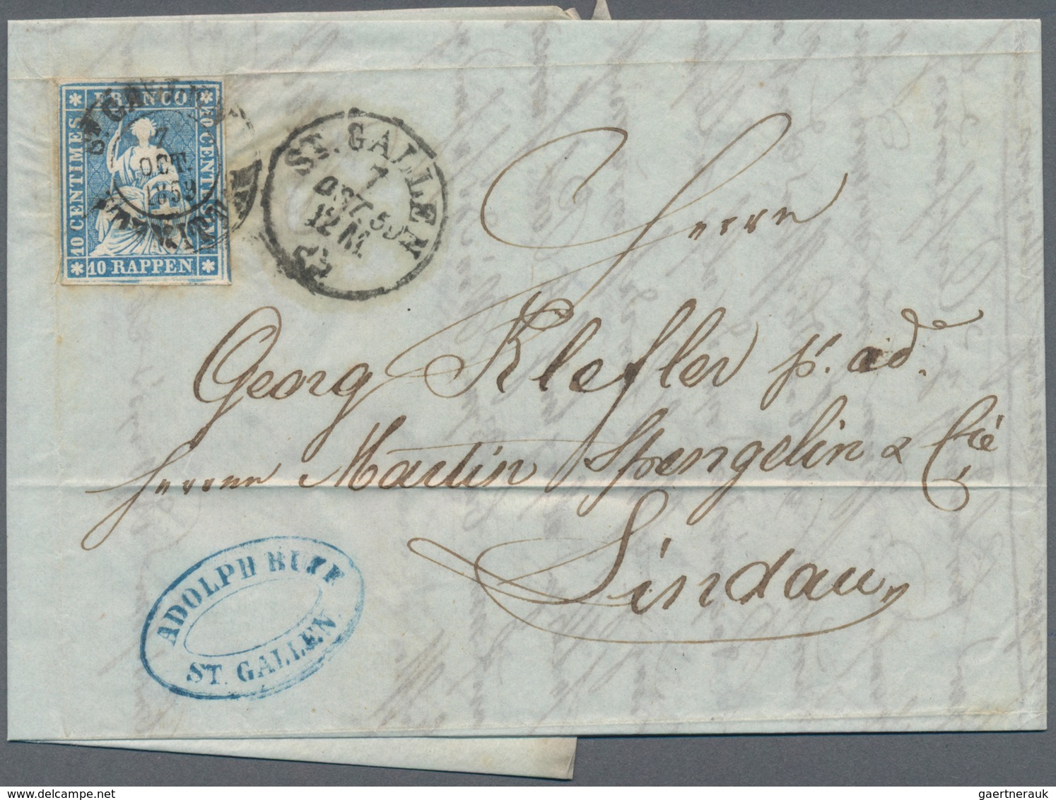 Schweiz: 1859-60: Drei Grenzrayon-Briefe (komplette Faltbriefe) Von St. Gallen Bzw. Rorschach Nach L - Neufs