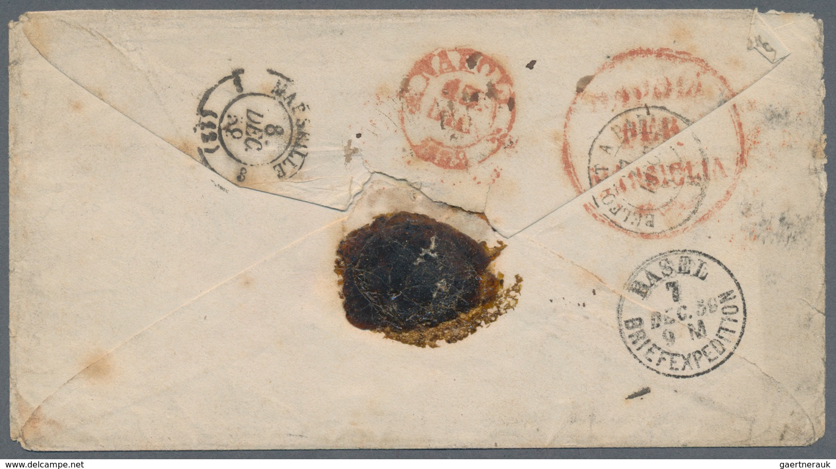 Schweiz: 1859. Unfrankierter Brief Aus Der Schweiz (Zürich 6 DEC 59) Nach Neapel. Der Brief - 8 Gr - - Ungebraucht