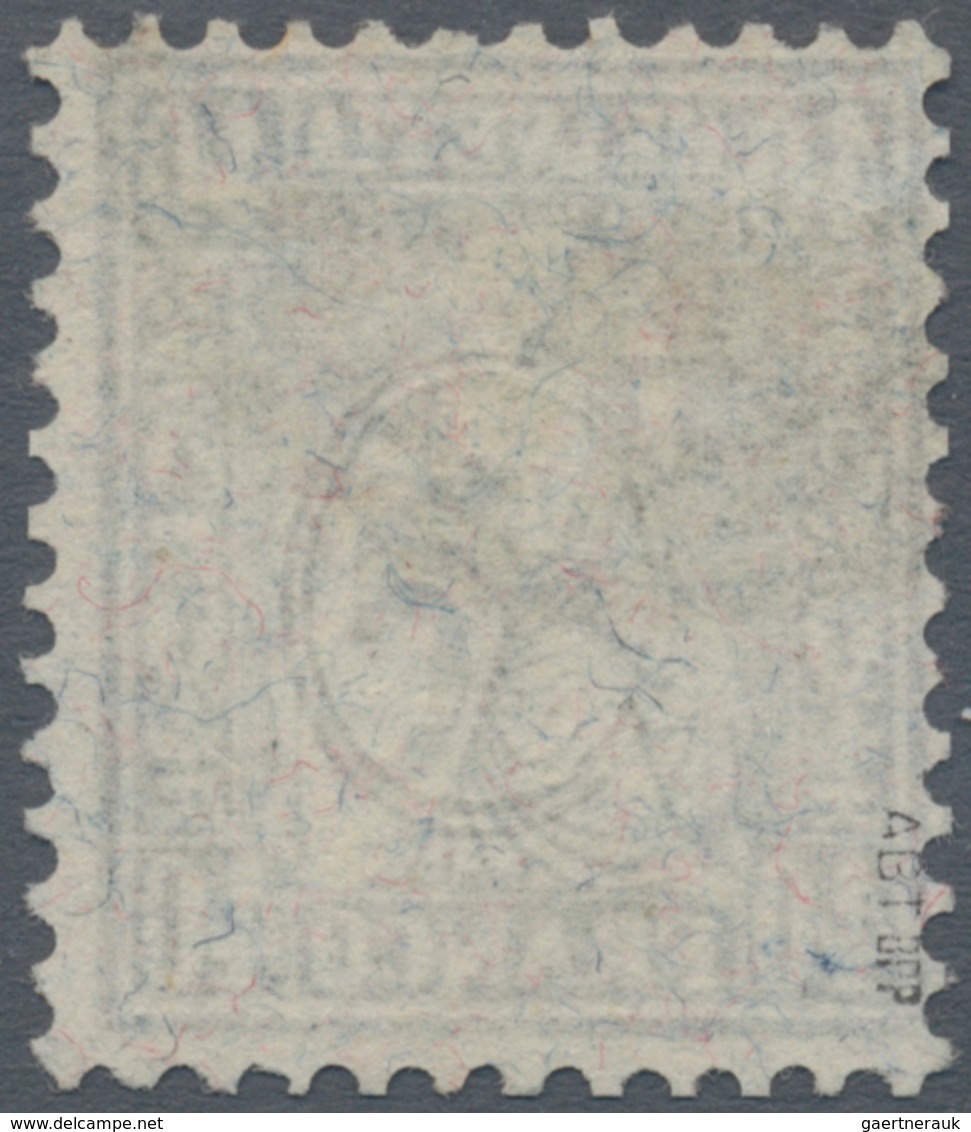 Schweiz: 1881 Sitzende Helvetia 40 Rp. Dunkelgrau Auf FASERPAPIER, Gebraucht Und Sauber Entwertet "G - Neufs