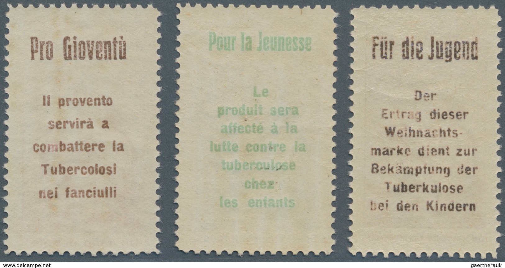 Schweiz: 1912 Pro Juventute-Vorläufer: Kompletter Satz Der Drei Marken, Tadellos Postfrisch, Attest - Ungebraucht