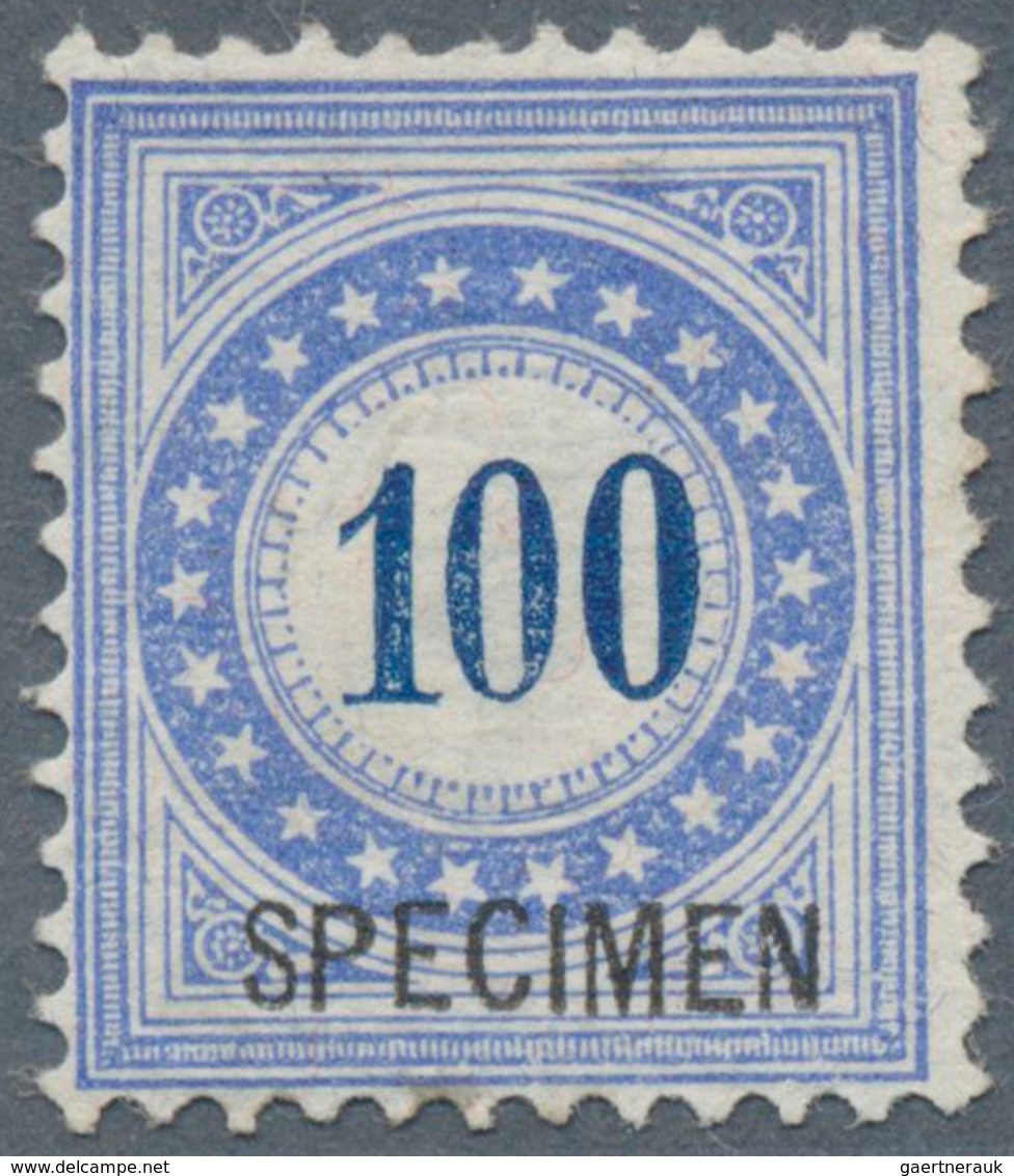 Schweiz - Portomarken: 1881, 100 C Ultramarin/blau Mit Rahmentype II (oberes Rechtes Rad Unten Ausge - Taxe