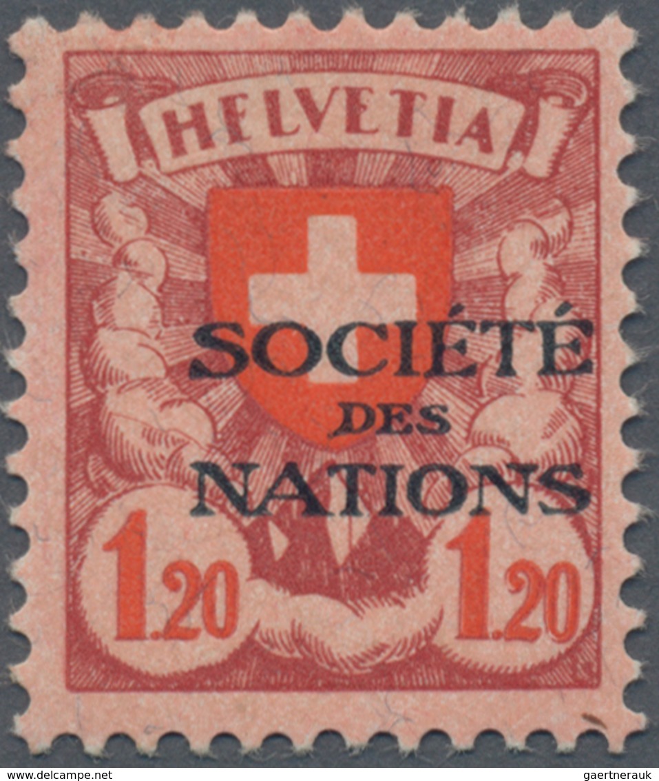 Schweiz - Völkerbund (SDN): 1924, 1.20 Franken Wappenausgabe Als Ungebrauchte Luxusmarke Mit Dem Pla - ONU