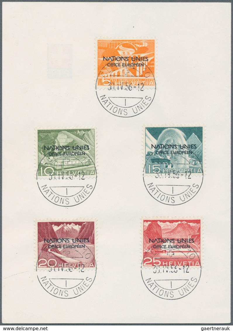 Schweiz - Europäisches Amt Der Vereinten Nationen (ONU/UNO): 1950. 5 - 70 Rp, Komplett Mit Aufdruckf - UNO