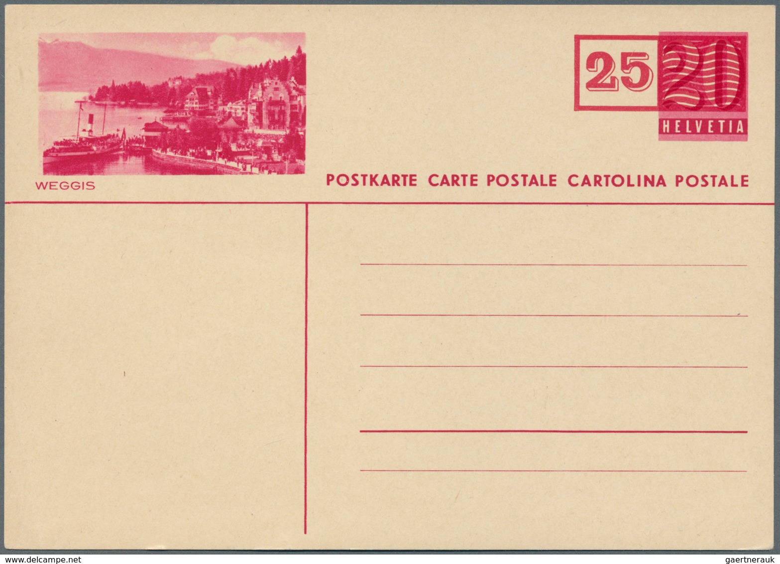 Schweiz - Ganzsachen: 1948. Lot von 9 Bild-Postkarten 25 auf 20 (c), nur versch. Bilder, dabei auch