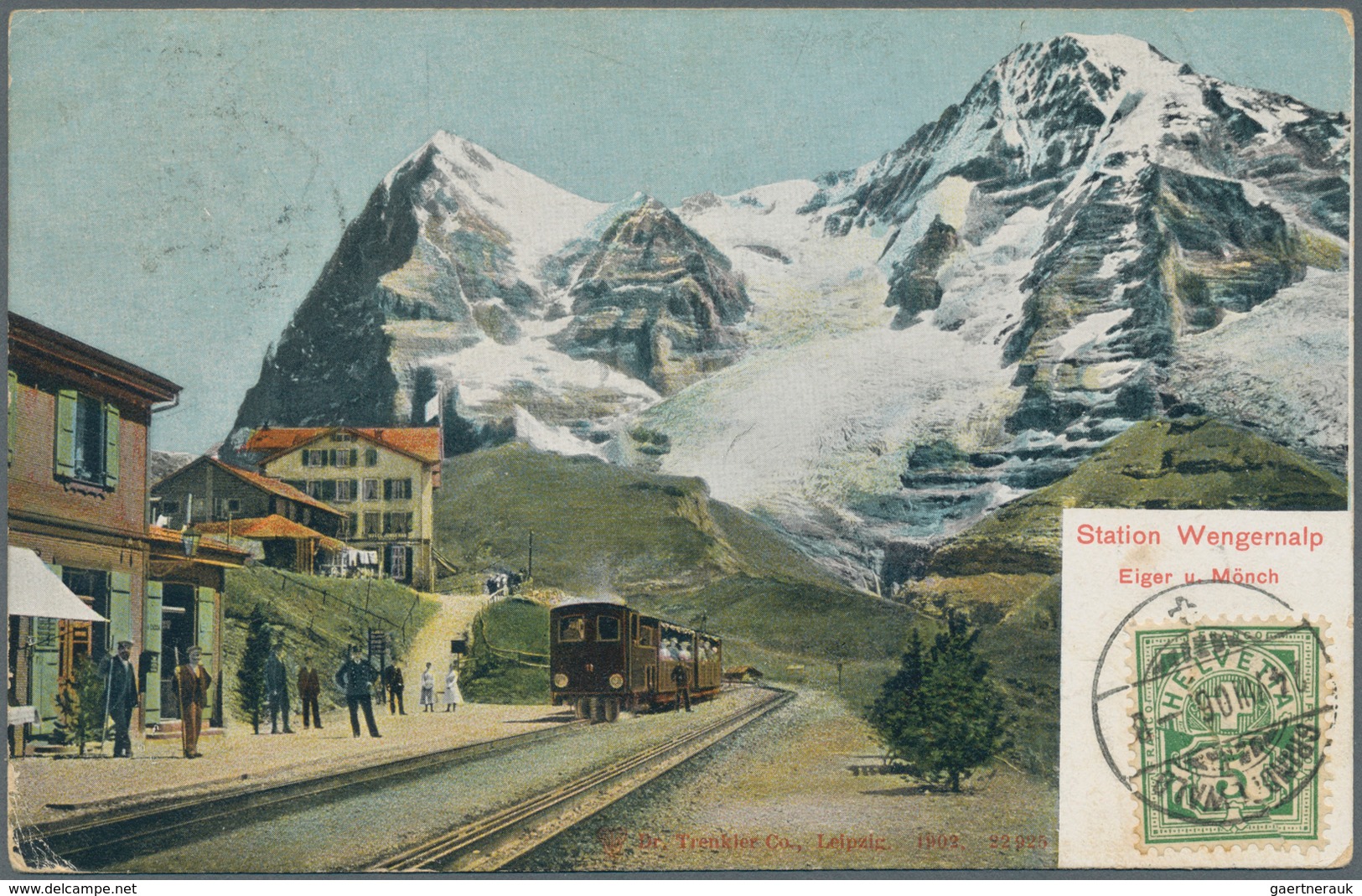 Schweiz - Hotelpost: 1868, Rigi-Hotelpostmarke "rosa" Mit Hs. Entwertung Auf AK "Station Wengernalp" - Autres & Non Classés