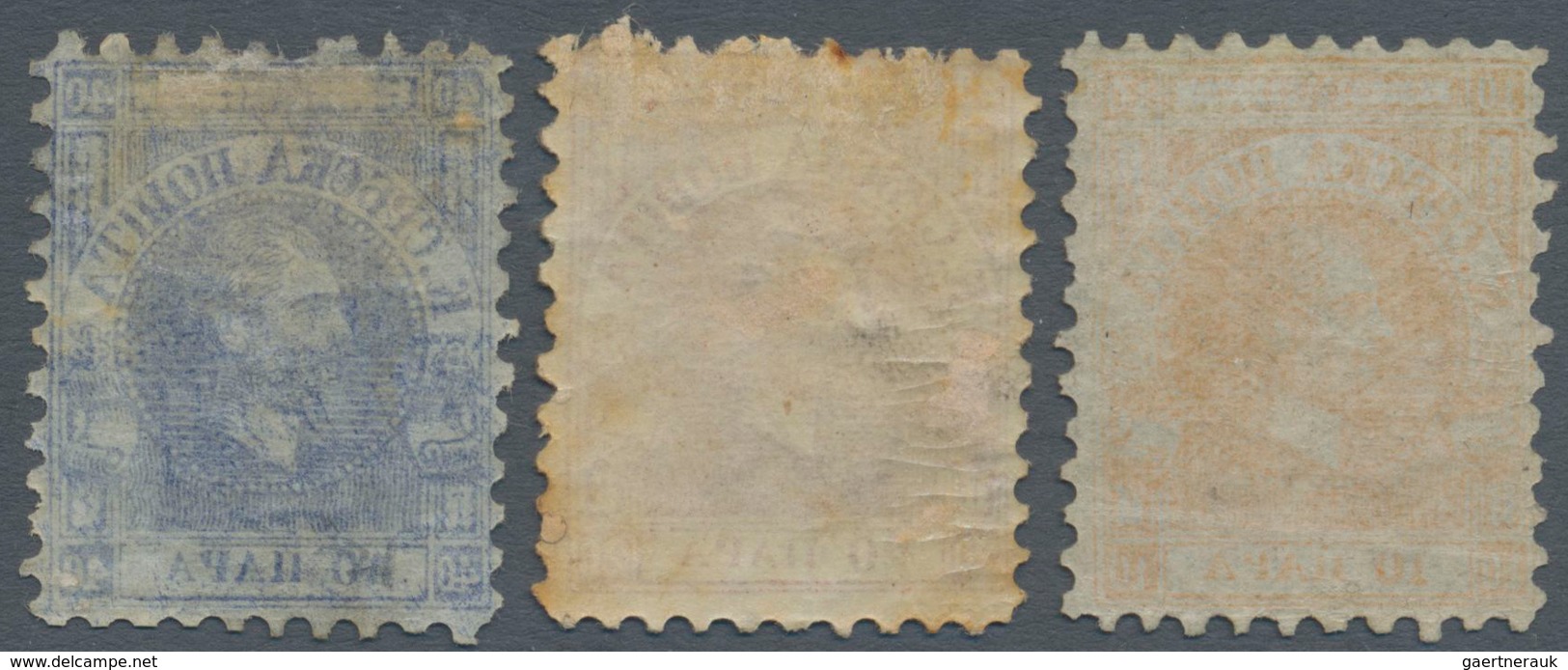 Serbien: 1866, Definitives Michail Perf. 9½, 10pa. Orange, 20pa. Rose And 40pa. Ultramarine, Set Of - Serbia