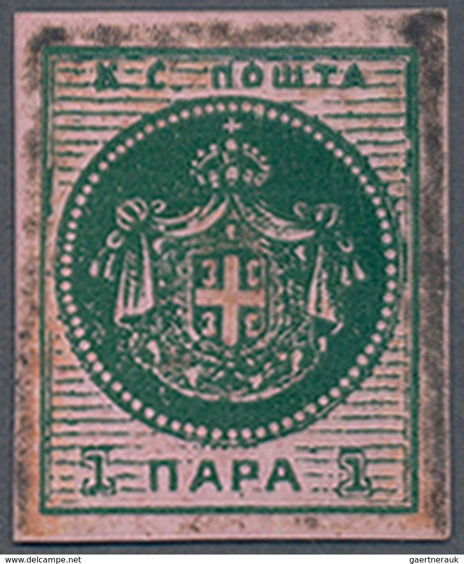 Serbien: 1866. NEWSPAPER STAMP. State Arms. Third Printing, Paper Variety. 1 P Deep Green And Deep R - Serbie