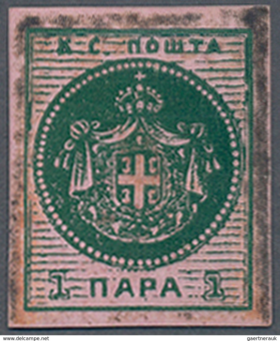 Serbien: 1866. NEWSPAPER STAMP. State Arms. Third Printing, Paper Variety. 1 P Deep Green And Deep R - Serbien