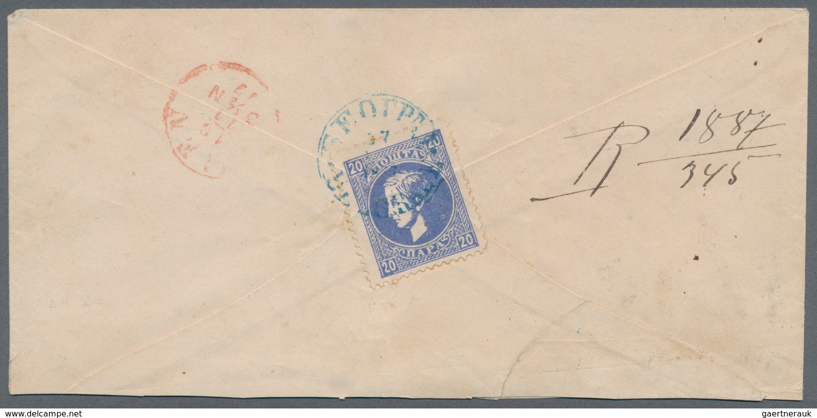 Serbien: 1877, Registered Cover From Belgrad To Vienna, Bearing Only Registration Fee 20pa. On Rever - Serbie