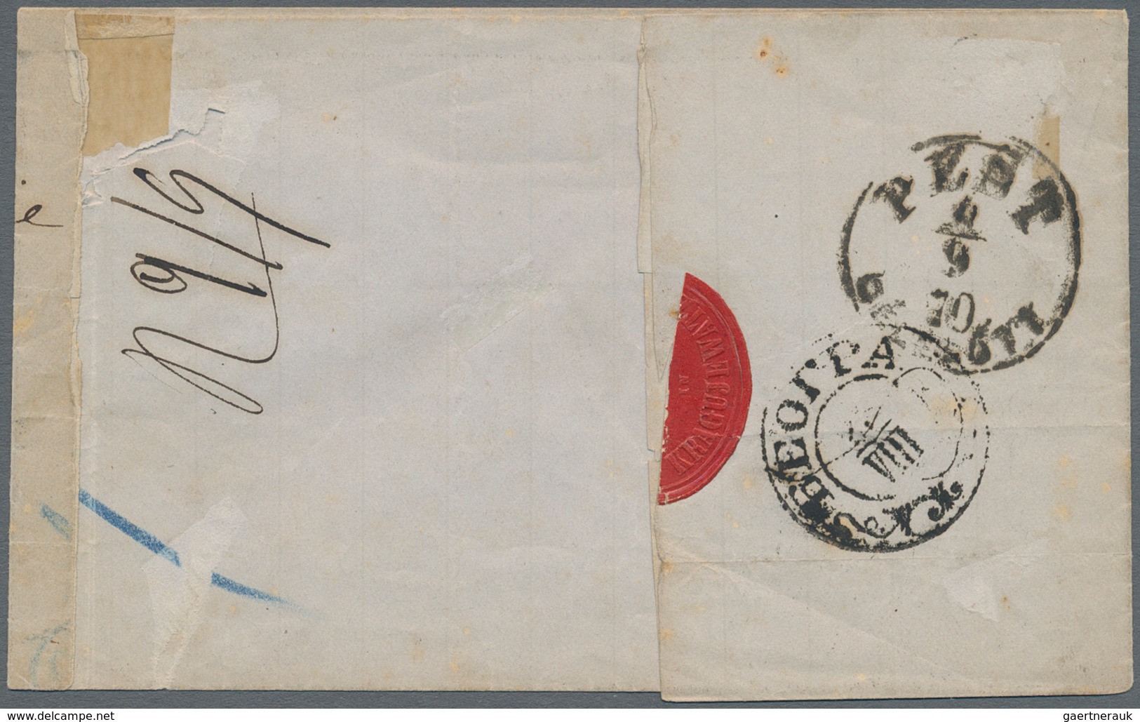 Serbien: 1870. Cover (small Faults) To Hungary Correctly Franked With 25 P Carmine-rose, Perf L 9 1/ - Serbie