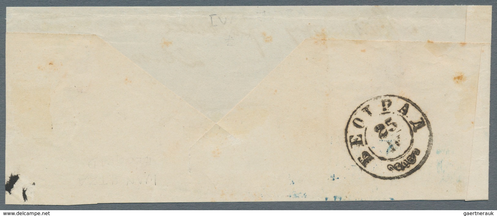 Serbien: 1869/1870, 50pa. Green, Perf. 9½:12, Two Copies (some Toned Perfs) On Large Fragment Of Reg - Serbie