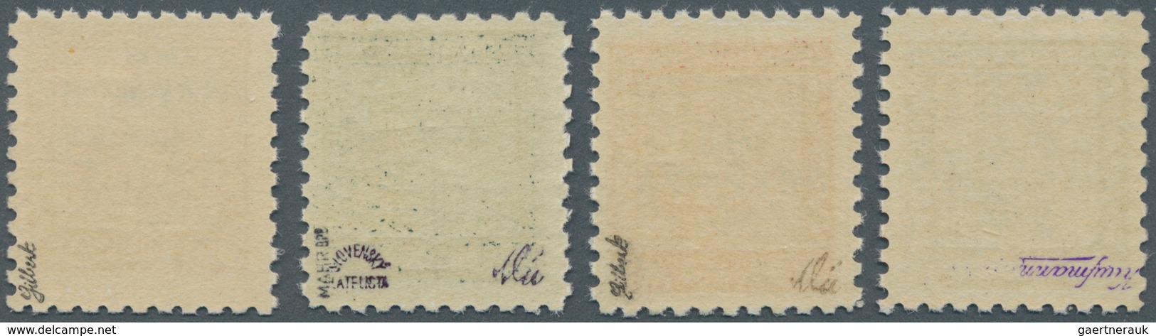 Slowakei: 1939. 5 H, 20 H, 25 H And 30 H, Each With Inverted Overprint In Black Resp. Red. All Value - Unused Stamps
