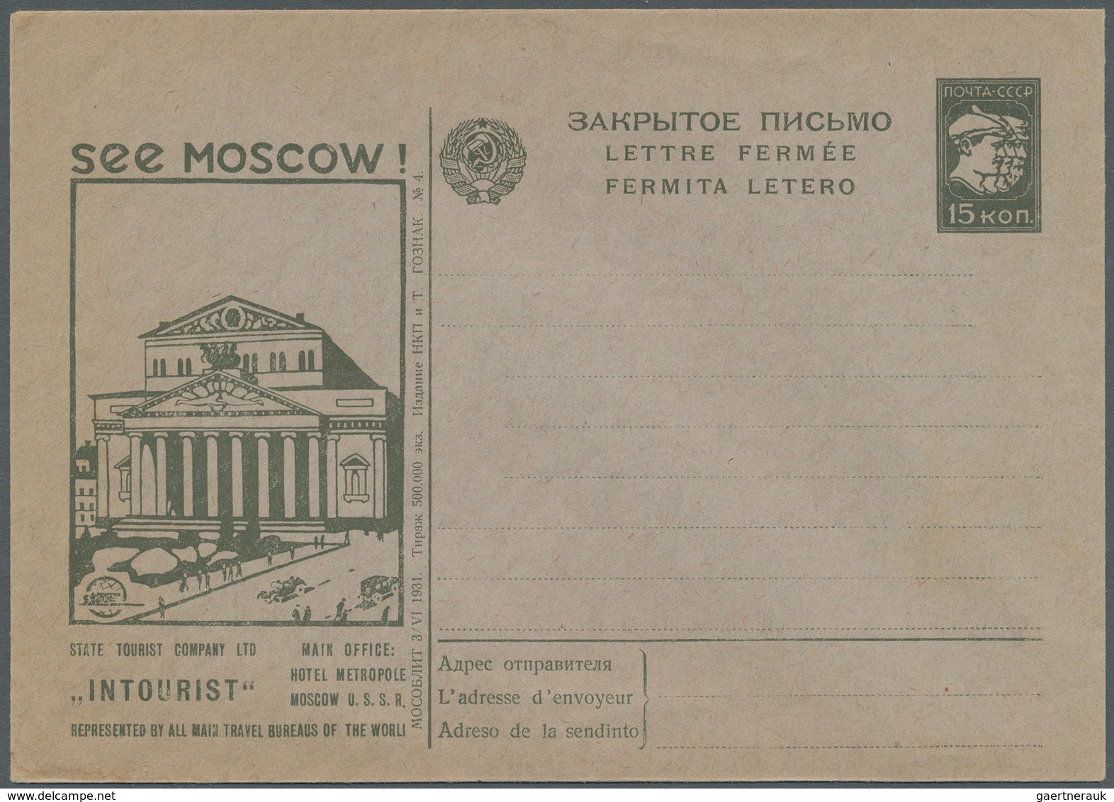 Sowjetunion - Ganzsachen: 1931/35 9 Unused And Used Pictured Postal Stationery Envelopes With Some R - Non Classés
