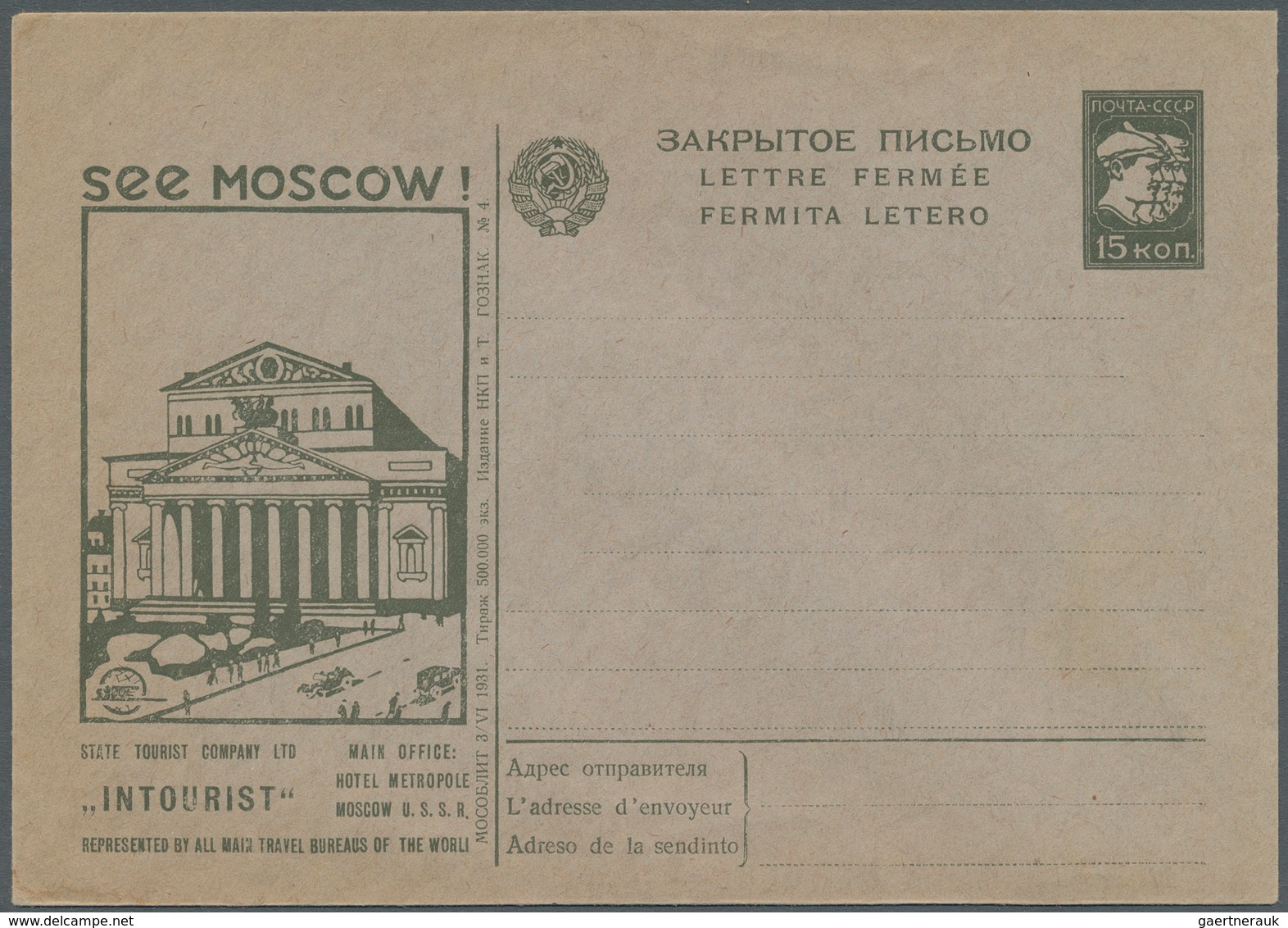 Sowjetunion - Ganzsachen: 1931/35 9 Unused And Used Pictured Postal Stationery Envelopes With Some R - Unclassified