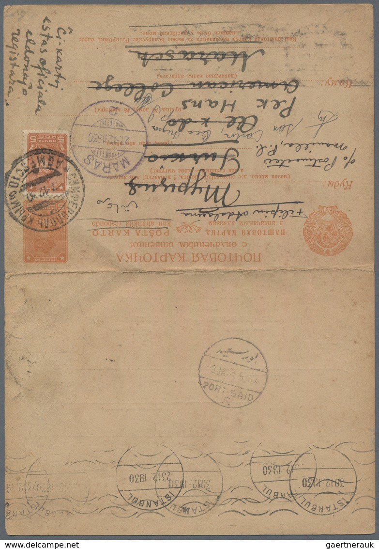 Sowjetunion - Ganzsachen: 1930 Postal Stationery Card Sent From Simferopol To Turkey There Redirecte - Non Classés