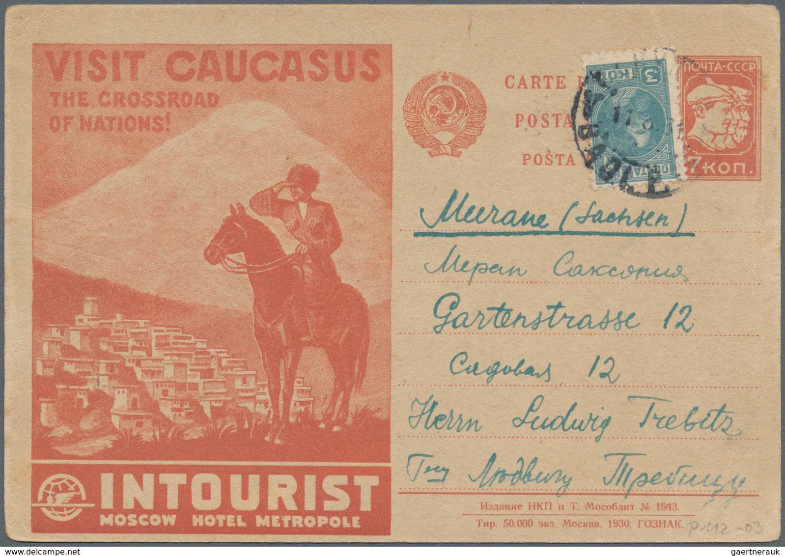 Sowjetunion - Ganzsachen: 1930, Picture Postcards Intourist Unused And Used With Atesives Resinotrus - Non Classés
