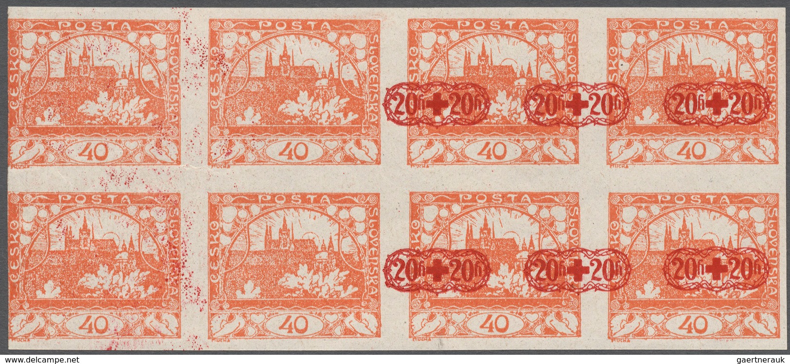 Tschechoslowakei: 1920 Ca. Tschechoslowakei, Rotes Kreuz. Nicht Verausgabte Marke Im Muster 'Hdradsc - Unused Stamps